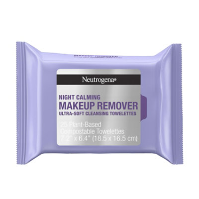 Neutrogena Night Calming Makeup Remover Cleansing Towelettes - 25 Count - Image 1