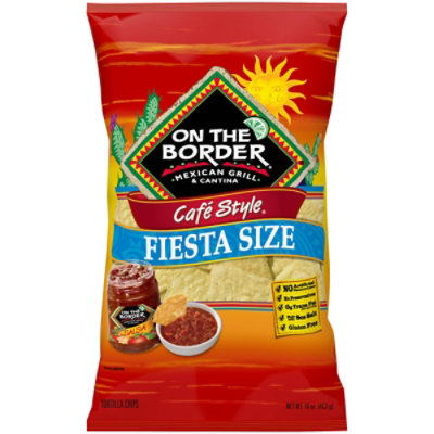 On The Border Tortilla Chips Cafe Style Fiesta Size - 16 Oz