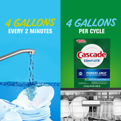 Cascade Complete Dishwasher Detergent Powder Fresh Scent - 75 Oz - Image 7