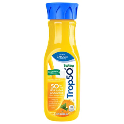 Tropicana Trop50 Orange Juice No Pulp 50% Less Sugar Chilled - 12 Fl. Oz.