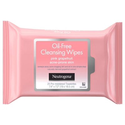 Neutrogena Oil-Free Cleansing Wipes Pink Grapefruit - 25 Count