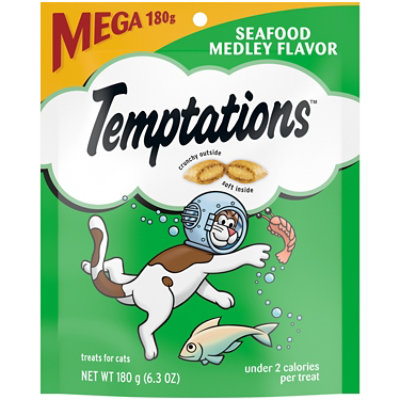 Temptations Classic Seafood Medley Flavor Crunchy and Soft Adult Cat Treats - 6.3 Oz - Image 1