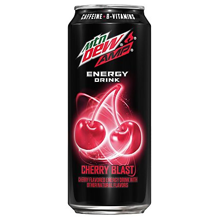 AMP Energy Drink Boost Cherry CAFFEINE B-Vitamins - 16 Fl. Oz. - Image 1