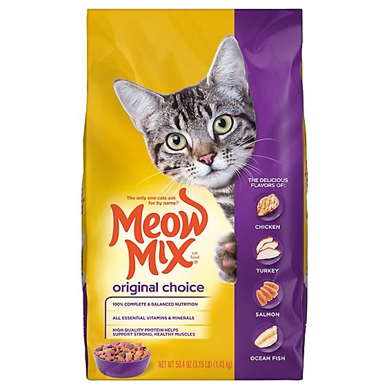 Meow Mix Cat Food Dry Original Choice - 3.15 Lb