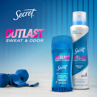 Secret Outlast Invisible Solid Antiperspirant Deodorant for Women Completely Clean - 2.6 Oz - Image 8