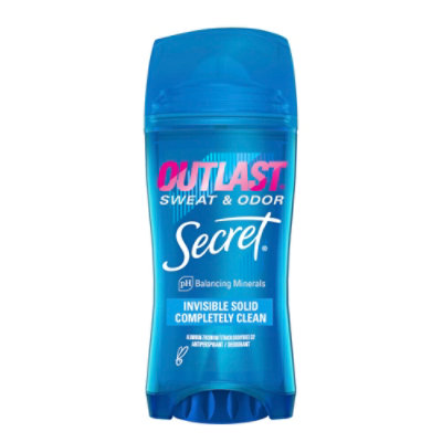 Secret Outlast Invisible Solid Antiperspirant Deodorant for Women Completely Clean - 2.6 Oz - Image 1