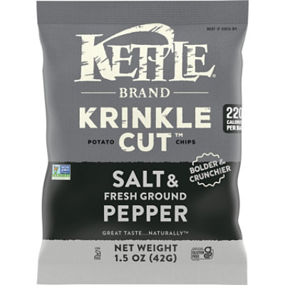 Kettle Potato Chips Krinkle Cut Salt & Fresh Ground Pepper - 1.5 Oz