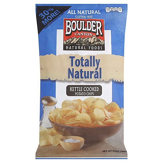 Boulder Canyon Authentic Foods Potato Chips Kettle Cooked Totally Natural - 6.5 Oz