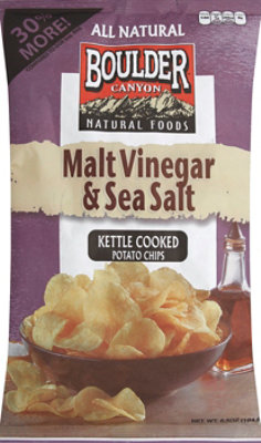 Boulder Canyon Authentic Foods Potato Chips Kettle Cooked Malt Vinegar & Sea Salt - 6.5 Oz - Image 2