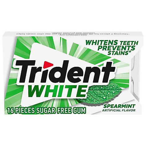 Trident Gum Sugar Free White Spearmint - 16 Count