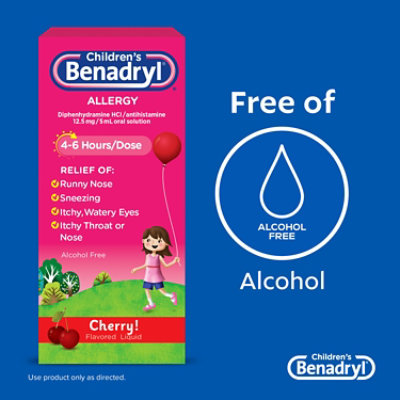 Benadryl Childrens Allergy Cherry Flavored Liquid 4 Fl. Oz. safeway