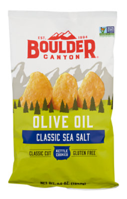 Boulder Canyon Potato Chips Kettle Cooked Olive Oil Sea Salt - 6.5 Oz