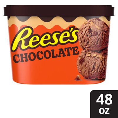 REESE'S Peanut Butter Cups & Peanut Butter Swirl Chocolate Frozen Dairy Dessert - 48 Oz - Image 1