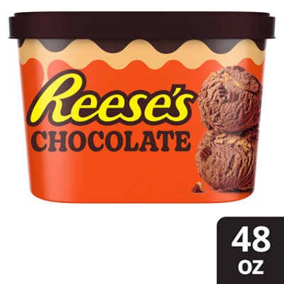 REESE'S Peanut Butter Cups & Peanut Butter Swirl Chocolate Frozen Dairy Dessert - 48 Oz - Image 2