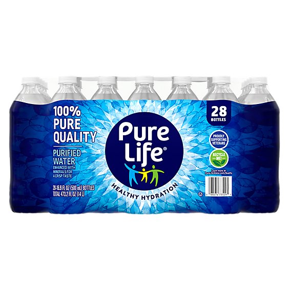 Pure Life Purified Water No Flavor In Bottles - 28-16.9 Oz Pure Life Purified Water No Flavor In Bottles - 28-16.9 Oz