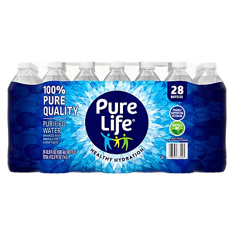 Pure Life Purified Water No Flavor - 28-16.9 Fl. Oz.