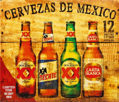 Dos Equis Beers Of Mexico Fiesta Pack! Bottles - 12-12 Fl. Oz. - Image 3