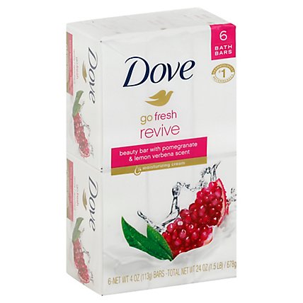 Dove Go Fresh Beauty Bar Revive Pomegranate and Lemon Verbena - 6-4 Oz - Image 1