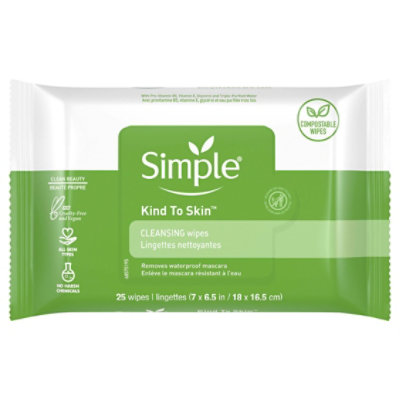 Simple Facial Wipes Cleansing Kind To Skin - 25 Count - Image 3