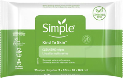 Simple Facial Wipes Cleansing Kind To Skin - 25 Count - Image 2