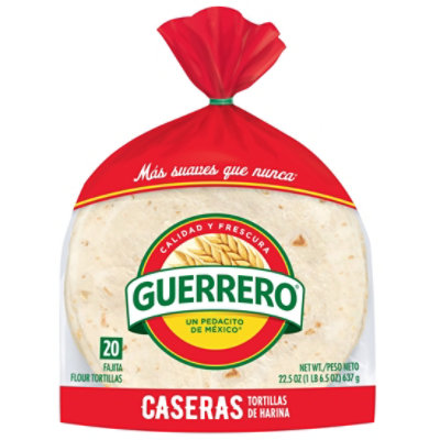 Guerrero Tortillas Flour Fajita De Harina Caseras Bag 20 Count - 22.5 Oz - Image 1