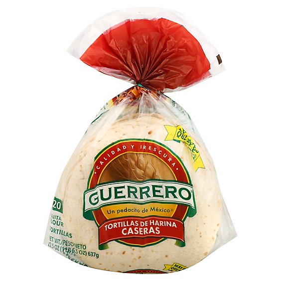 Guerrero Tortillas Flour Fajita De Harina Caseras Bag 20 Count - 22.5 Oz
