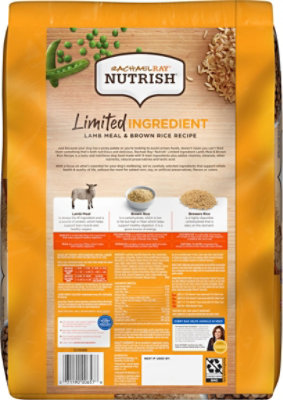 Rachael Ray Nutrish Just 6 Food for Dogs Adult Natural Lamb Meal Brown Rice Recipe 14 Lb carrsqc