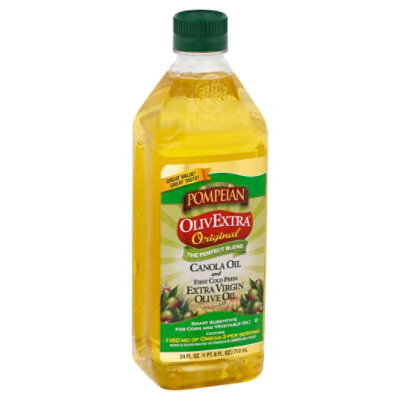 Pompeian OlivExtra The Perfect Blend Olive Oil Extra Virgin And Canola Oil Original - 24 Fl. Oz.