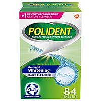 Polident Denture Cleanser Tablets Overnight Whitening Triplemint Freshness - 84 Count - Image 2