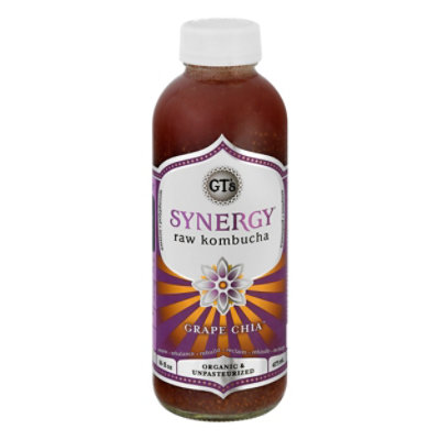 GTs Enlightened Kombucha Organic & Raw Grape Chia - 16 Fl. Oz.