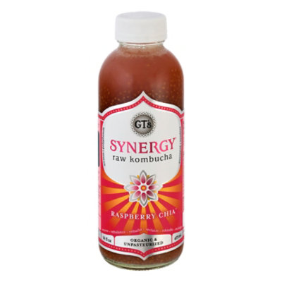 GT's Synergy Raspberry Chia Organic Kombucha - 16.2 Fl. Oz. - Image 3