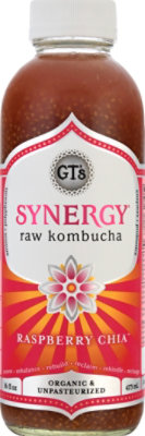 GT's Synergy Raspberry Chia Organic Kombucha - 16.2 Fl. Oz. - Image 2