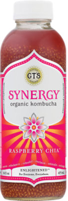 GTs Enlightened Synergy Organic Kombucha Raspberry Chia - 16.2 Fl. Oz.