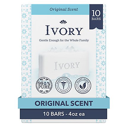 Ivory Bar Soap Pure Clean & Simple Original Scent - 10-4 Oz - Image 1