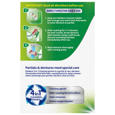 Polident Denture Cleanser Tablets 3 Minute Triplemint Freshness - 120 Count - Image 4