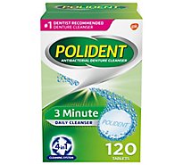 Polident Denture Cleanser Tablets 3 Minute Triplemint Freshness - 120 Count