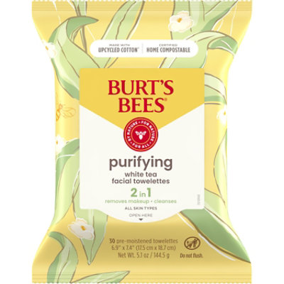 Burt's Bees Purifying Facial Towelettes With White Tea - 30 Count - Image 1