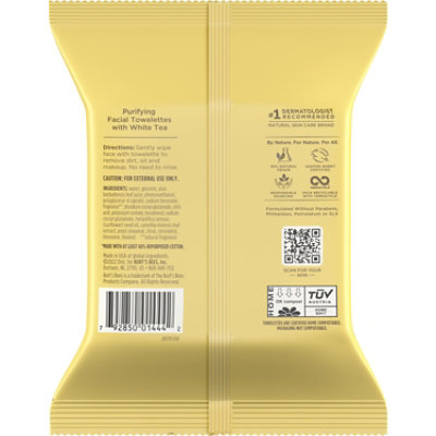 Burt's Bees Purifying Facial Towelettes With White Tea - 30 Count - Image 2