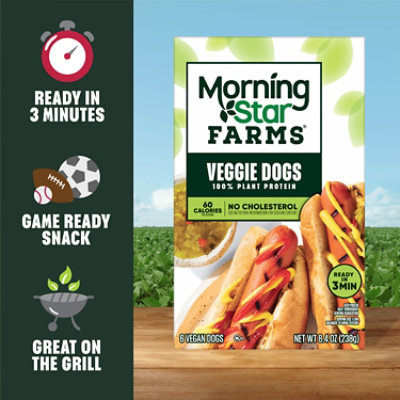 MorningStar Farms Meatless Hot Dogs Plant Based Protein Original 6 Count - 8.4 Oz  - Image 4