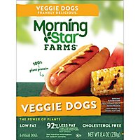 MorningStar Farms Meatless Hot Dogs Plant Based Protein Original 6 Count - 8.4 Oz  - Image 2