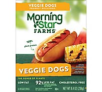 MorningStar Farms Meatless Hot Dogs Plant Based Protein Original 6 Count - 8.4 Oz