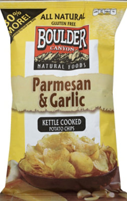 Boulder Canyon Authentic Foods Potato Chips Kettle Cooked Parmesan & Garlic - 6.5 Oz - Image 2