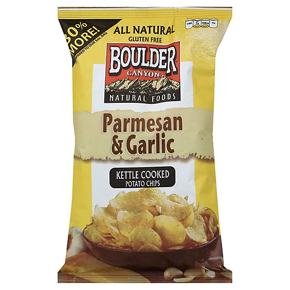 Boulder Canyon Authentic Foods Potato Chips Kettle Cooked Parmesan & Garlic - 6.5 Oz