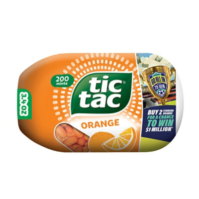 Tic Tac Orange Flavored Mints On-The-Go Refreshment Bottle Pack - 3.4 Oz