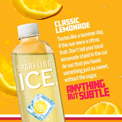 Sparkling Ice Classic Lemonade Sparkling Water 17 fl. oz. Bottle - Image 8