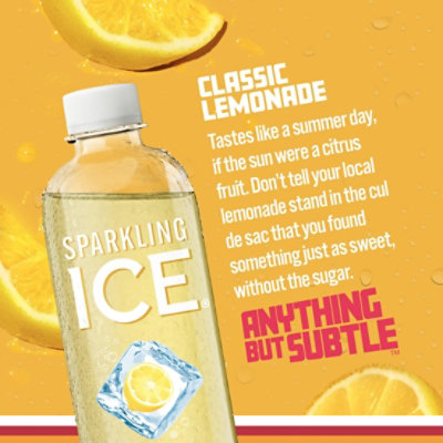 Sparkling Ice Classic Lemonade Sparkling Water 17 fl. oz. Bottle - Image 2