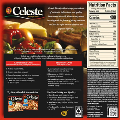 Celeste Sausage And Pepperoni Individual Microwavable Frozen Pizza - 5.5 Oz - Image 6