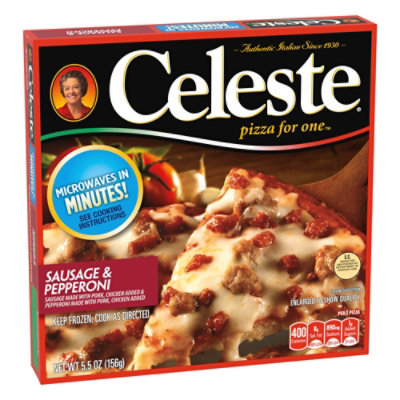 Celeste Sausage And Pepperoni Individual Microwavable Frozen Pizza - 5.5 Oz - Image 2