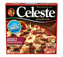 Celeste Sausage And Pepperoni Pizza For One Individual Microwavable Frozen Pizza - 5.5 Oz