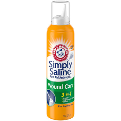 ARM & HAMMER Simply Saline First Aid Antiseptic Wound Care 3 In 1 - 7.4 Oz - Image 1